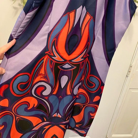 Banana Republic Abstract Retro Print Sleeveless Dress 4 S - Picture 6 of 10